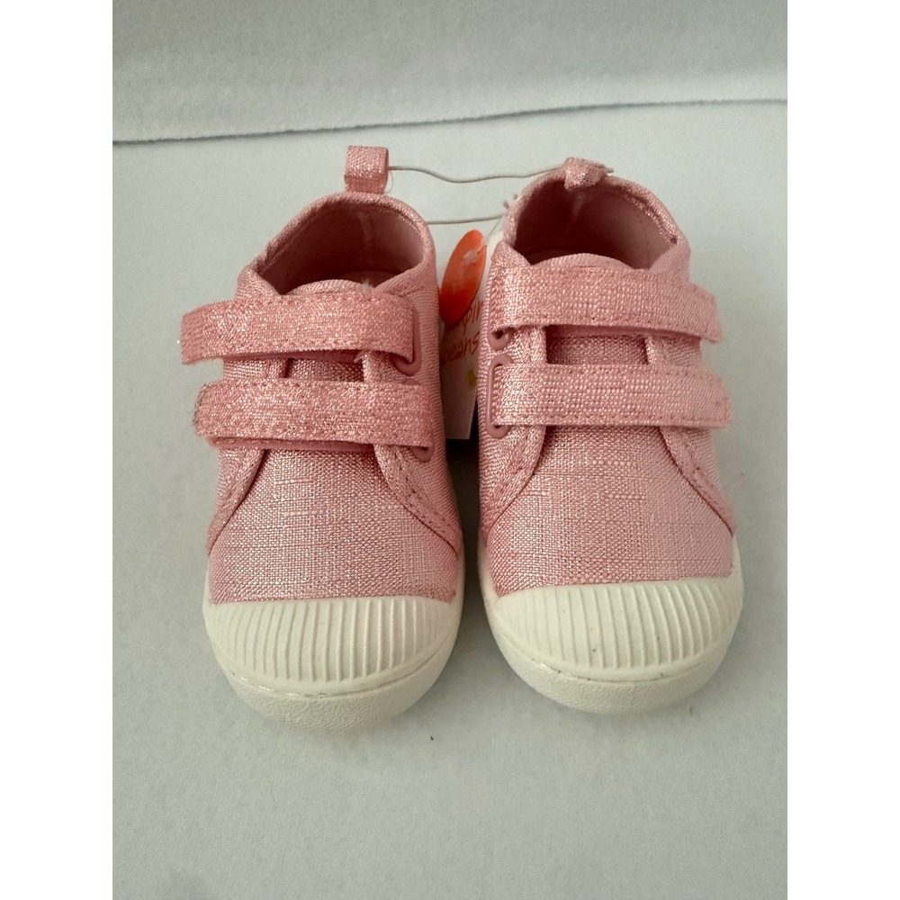 NWT Jumping Beans Pink‎ Sparkle Canvas Toddler Shoe Size 6